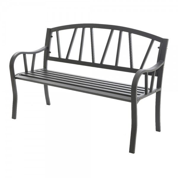 Banco de hierro para exterior, 123 x 53 x 86 cm, antracita
