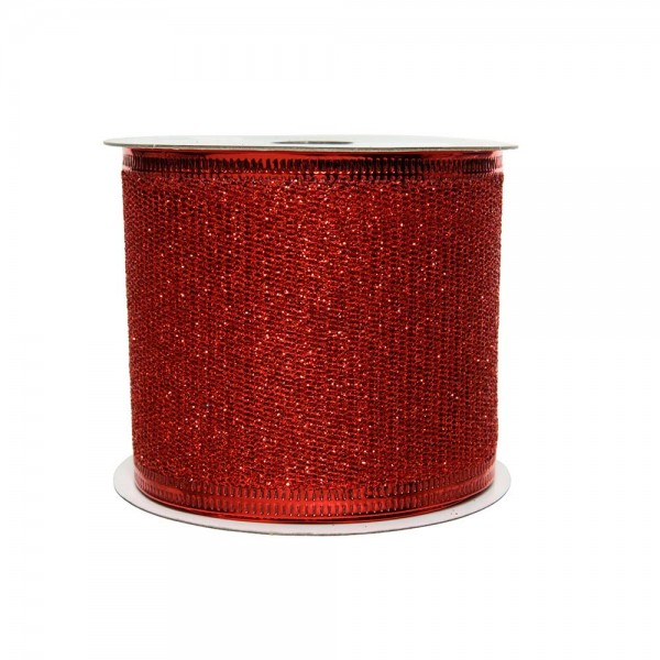 Lazo con purpurina rojo 270 x6,3 cm