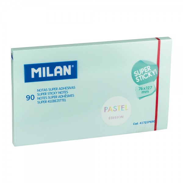 Bloc 90 notas super adhesivas azul pastel 76 x 127 mm (pack 10 unidades)