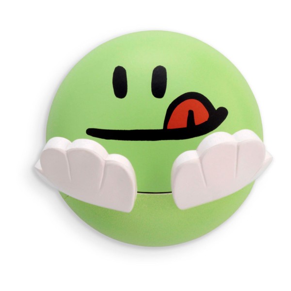 Colgador adhesivo infantil diseño cara verde (pack 3 unidades)